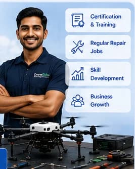 Certified drone service engineer with training and career benefits